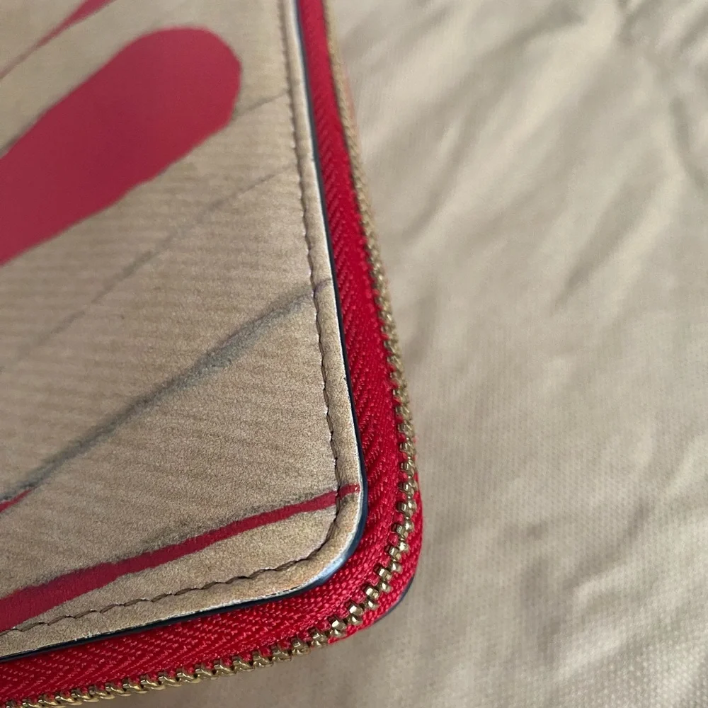Christian Louboutin Red and Tan Artistic Wallet - Picture 6 of 16